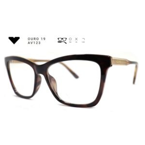 Óculos de Grau Vizzano Ouro 19 – Armação Gatinho Browline Dourada