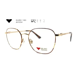 ouro 183 av234 armacao oculos de grau feminino milano vizzano otica vision dor aracaju