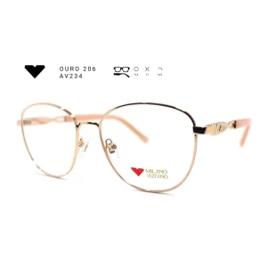 ouro 206 av234 armacao oculos de grau feminino milano vizzano otica vision dor aracaju