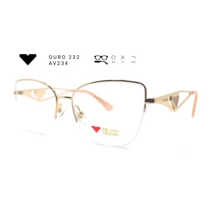 ouro 232 av234 armacao oculos de grau feminino milano vizzano otica vision dor aracaju