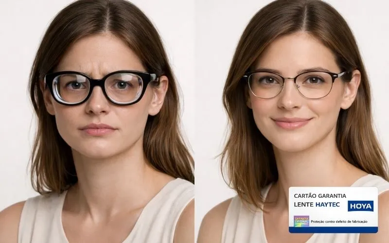 Comparativo Lente Comum vs Lente Hoya Japonesa