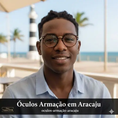 Seleção de armações de óculos de luxo na Ótica Vision D'Or em Aracaju, destacando materiais como titânio e acetato italiano.