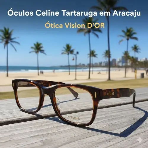 Armação de óculos de grau Celine original com estampa tartaruga premium na Ótica Vision D'Or em Aracaju