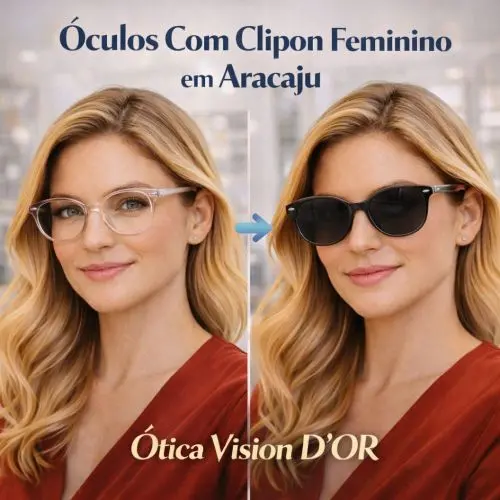 Guia Ótica Vision D'OR – Óculos de Grau e de Sol em Aracaju Óculos Com Clipon Feminino em Aracaju – Praticidade 2 em 1 e Visagismo