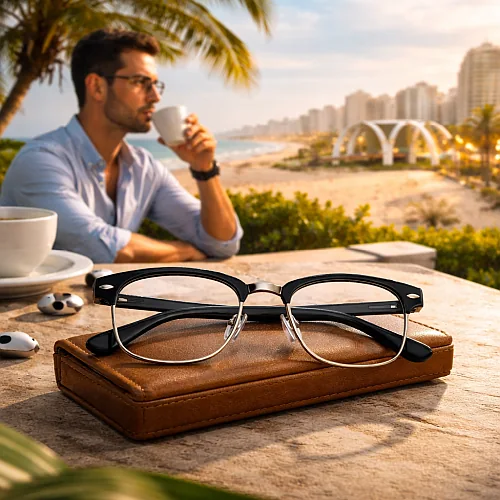 Guia Ótica Vision D'OR – Óculos de Grau e de Sol em Aracaju Óculos Clubmaster Grau Masculino em Aracaju – Estilo Retrô e Visagismo