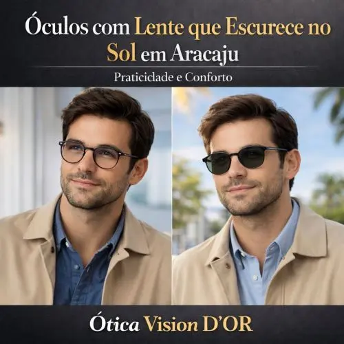 Demonstração de lentes fotocromáticas Transitions mudando de cor sob o sol de Aracaju