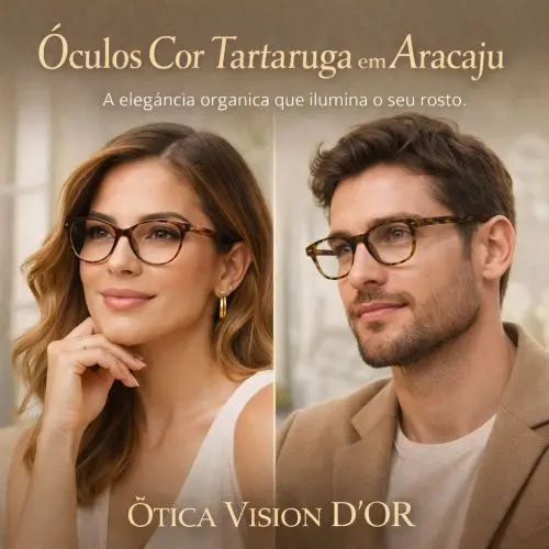 Seleção de armações de óculos cor tartaruga em acetato premium na Ótica Vision D'Or em Aracaju