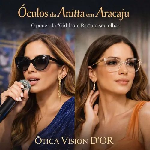 Mulher usando óculos de sol inspirados no estilo da Anitta em Aracaju, destacando glamour e tendência