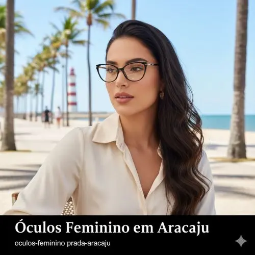 Mulher elegante usando óculos de sol Prada original com logo triangular da coleção Symbole em Aracaju