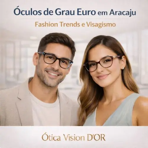 Armação de óculos de grau Euro original em metal dourado com design geométrico moderno em Aracaju