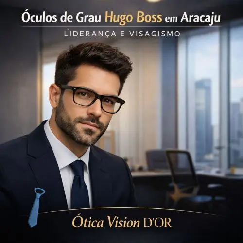 Executivo usando armação Hugo Boss original em Aracaju - Estilo Power Dressing na Ótica Vision D'Or