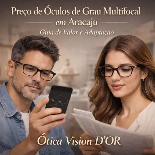 Demonstração técnica de campos de visão em lentes multifocais na Ótica Vision D'Or em Aracaju