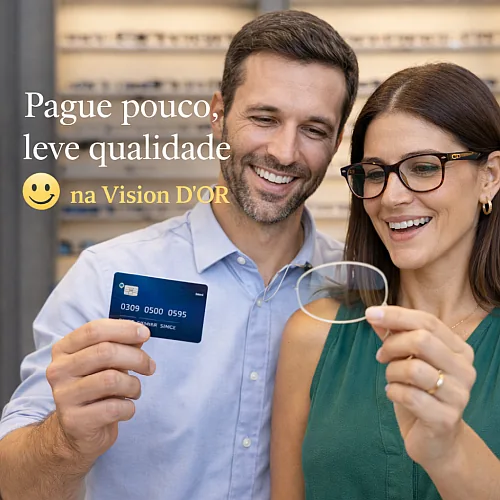 Comparativo de lentes de grau de diferentes tecnologias na Ótica Vision D'Or em Aracaju