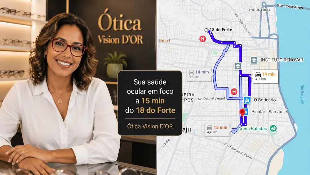 Guia Ótica Vision D'OR – Óculos de Grau e de Sol em Aracaju Ótica no Bairro 18 do Forte? A Vision D’Or Está a Apenas 15 Minutos de Você