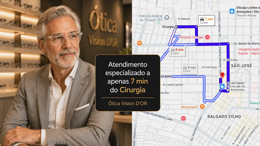 Guia Ótica Vision D'OR – Óculos de Grau e de Sol em Aracaju Ótica no Bairro Cirurgia? A Vision D’Or Está a Apenas 7 Min.