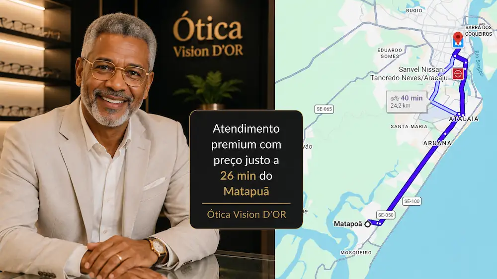 Guia Ótica Vision D'OR – Óculos de Grau e de Sol em Aracaju Ótica no Bairro Matapuã? A Vision D’Or Está a Apenas 26 Min.