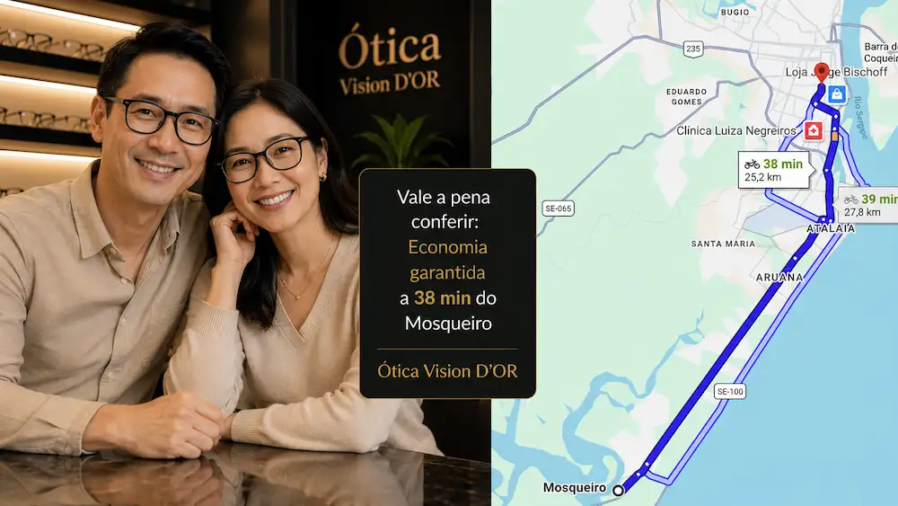 Guia Ótica Vision D'OR – Óculos de Grau e de Sol em Aracaju Ótica no Bairro Mosqueiro? A Vision D’Or a Apenas 41 Minutos